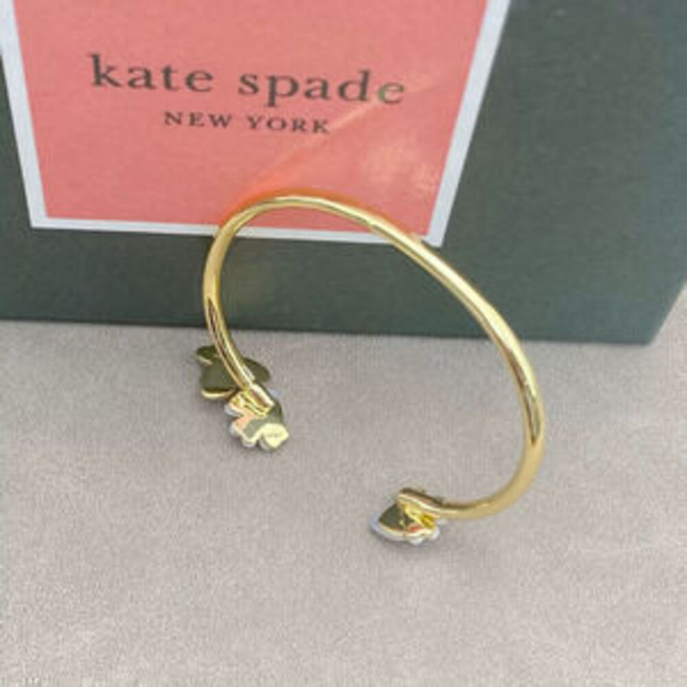 kate spade Natural Shell Inlay Flower Open Bangle - Picture 3 of 5
